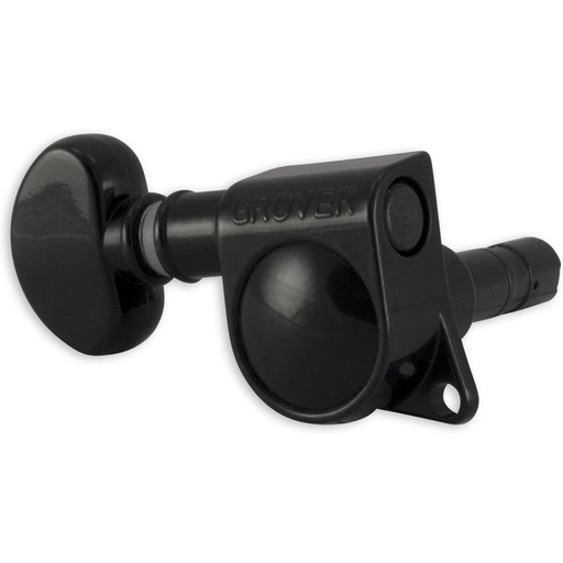[406BCL6] Grover 6 In Line Mini Locking Mheads Left Hand Black Chrome