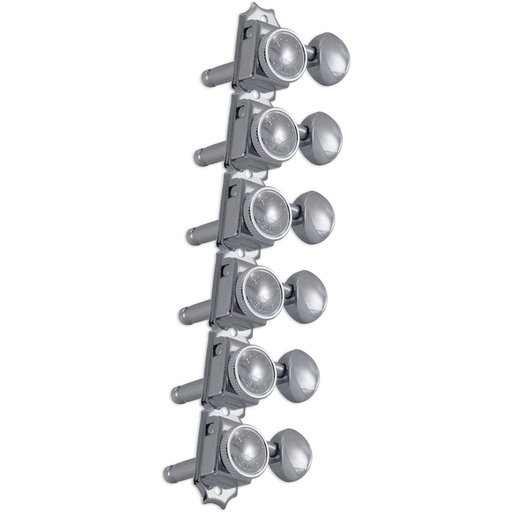 [533C6] Grover Vintage Locking Machine Head 6 Inline Chrome