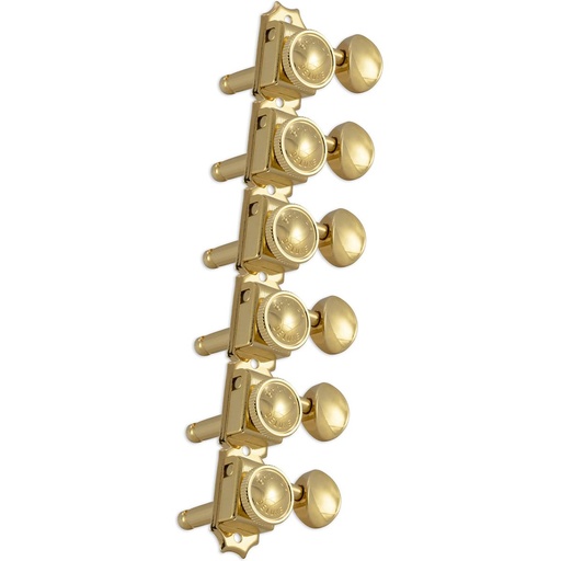 [533G6] Grover Vintage Locking Machine Head 6 Inline Gold