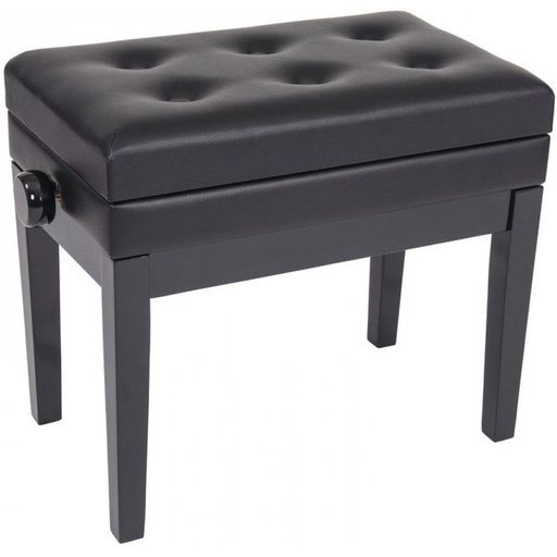 [KPB10BK] Kinsman Deluxe Adjustable Piano Bench - w/ Storage - Satin Black