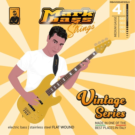 [MB110136] Markbass Vintage Series Strings Flat Wound 1 045 065 085 105 MB4VGSS45105LS