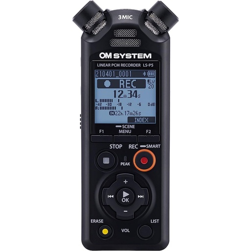 [V409180BG000] OM SYSTEM LS-P5 Linear PCM Recorder w/ Rechargeable NiMH Batteries And USB Cable