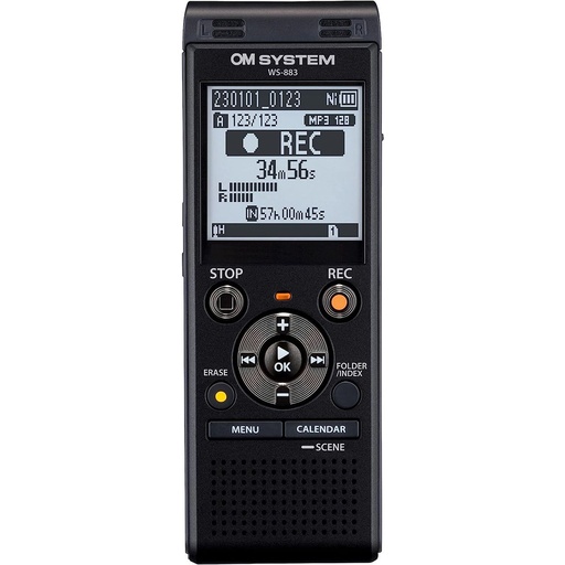 [V420340BE000] OM SYSTEM WS-883 (8GB) Stereo Recorder Black