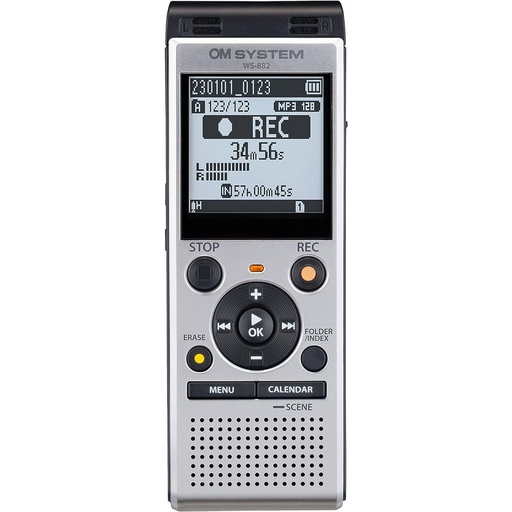 [V420330SE000] OM SYSTEM WS-882 (4GB) Stereo Recorder Silver