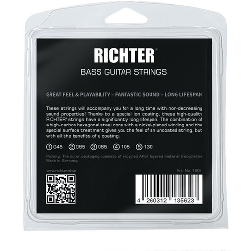 [RI117449] Richter Electric Bass Strings 5 String Medium Gauge 045 - 130