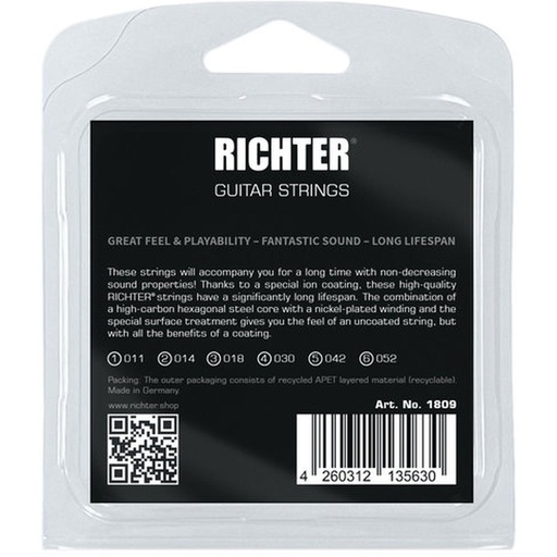 [RI117459] Richter Electric Guitar Strings 6 String Heavy Gauge 011 - 052