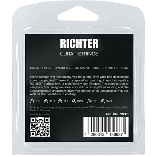 [RI117472] Richter Electric Guitar Strings 6 String Light Gauge 009 - 046