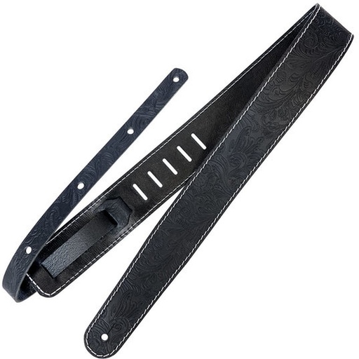 [RI117631] Richter Raw II Contour Guitar Strap Western Rose Black