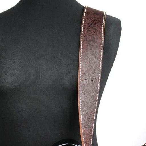 [RI117632] Richter Raw II Contour Guitar Strap Western Rose Brown