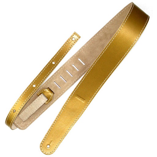[RI117657] Richter Raw II Metallic Guitar Strap Gold