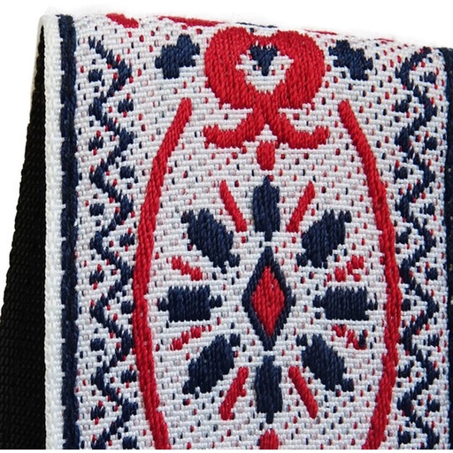 [RI117700] Richter Retro Guitar Strap White / Red
