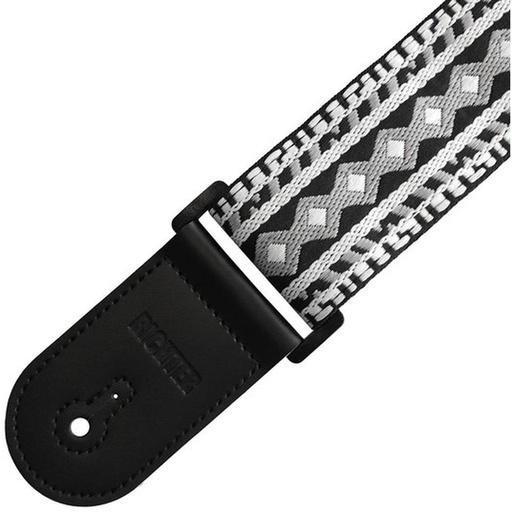 [RI117701] Richter Retro Guitar Strap Black / White