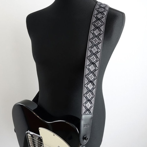 [RI117707] Richter Retro Guitar Strap Black / Grey