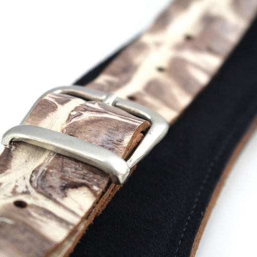 [RI117735] Richter Slim Deluxe Guitar Strap Croco Natural