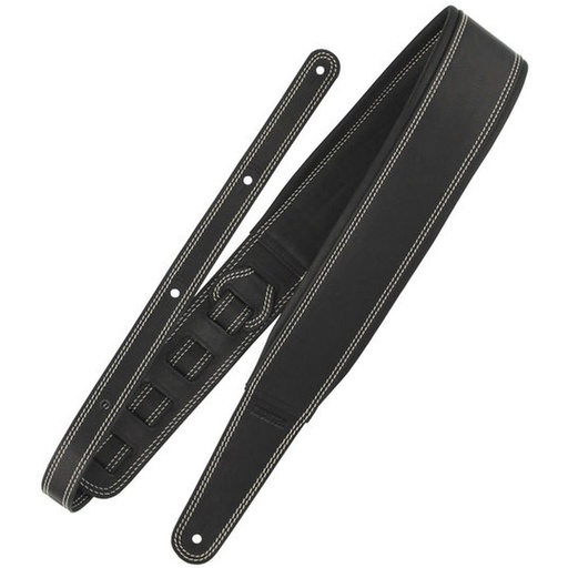 [RI117775] Richter Springbreak I Nappa Guitar Strap Black / White Stitches