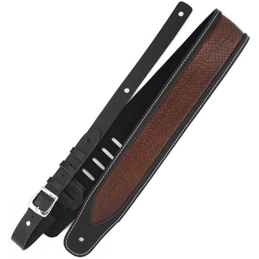 [RI117569] Richter Luxury Special Guitar Strap Rattlesnake Black / Brown