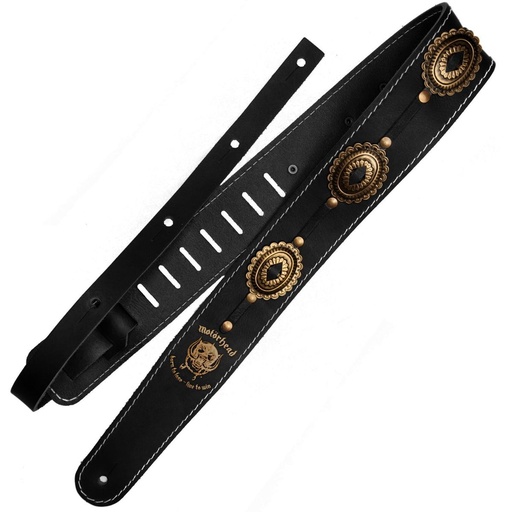 [RI117599] Richter Motörhead Concho Strap Guitar Strap Black / Old Brass