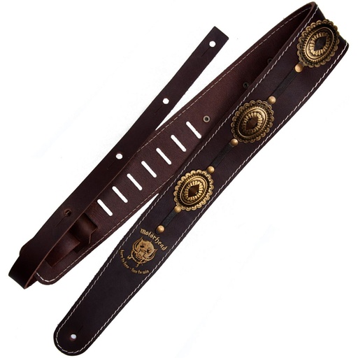 [RI117601] Richter Motörhead Concho Strap Guitar Strap Brown / Old Brass