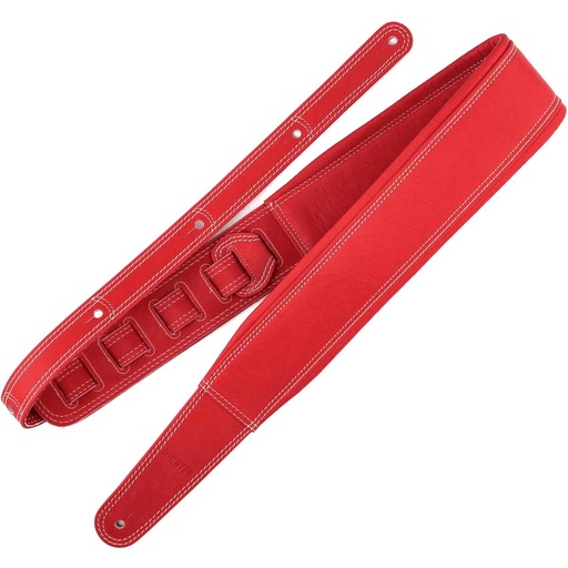 [RI117780] Richter Springbreak I Nappa Guitar Strap Red / White Stitches