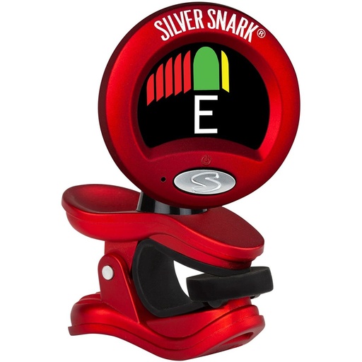 [SIL1RD] Snark Tuner Silver 2 - Clip On Chromatic Guitar Tuner - Red Silver