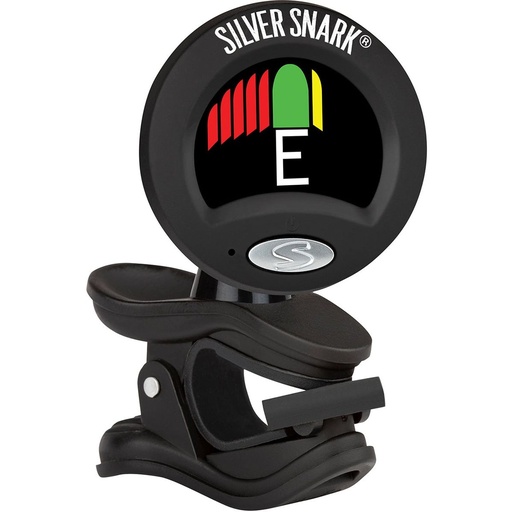 [SIL1BLK] Snark Tuner Silver 2 - Clip On Chromatic Guitar Tuner - Black Silver