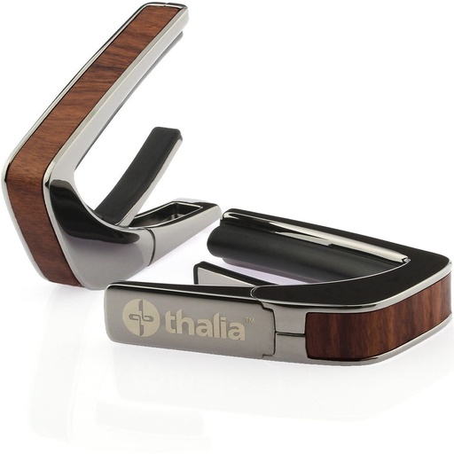 [THCB200SR] Thalia Capos Black Chrome Finish Capo w/ Santos Rosewood Inlay