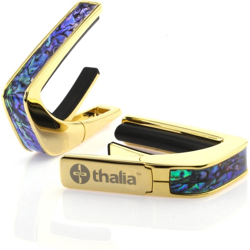 [THCG200BA] Thalia Capos 24K Gold Finish Capo w/ Blue Abalone Inlay