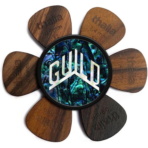 [TH-GLDPP-04] Thalia Capos Guild Pick Puck - Blue Abalone w/ Guild Pearl Logo