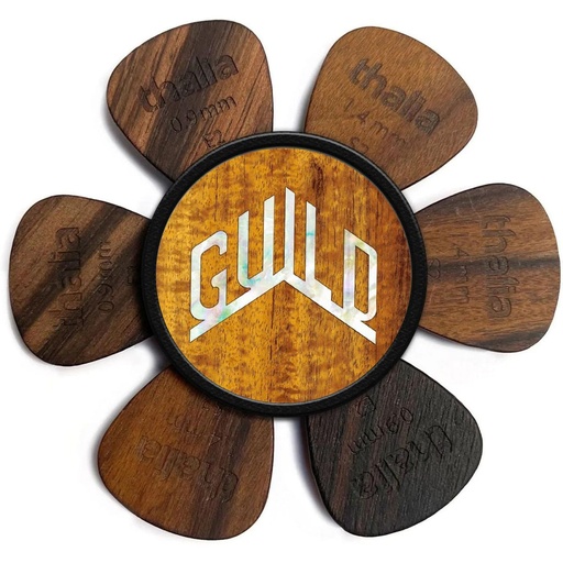[TH-GLDPP-02] Thalia Capos Guild Pick Puck - AAA Hawaiian Curly Koa w/ Guild Pearl Logo