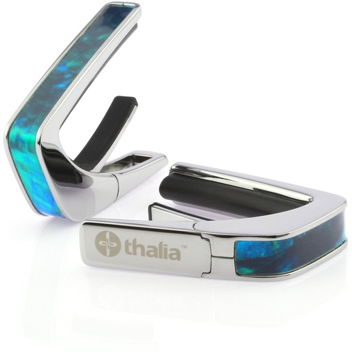 [THCC200TW] Thalia Capos Chrome Finish Capo w/ Teal Angel Wing Inlay