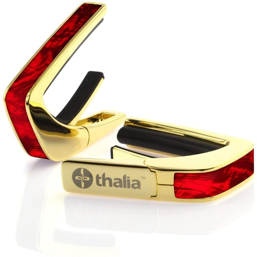 [THCG200RW] Thalia Capos 24K Gold Finish Capo w/ Red Angel Wing Inlay