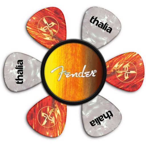 [TH-FENPP-05] Thalia Capos Fender Pick Puck - Sunburst - White Spaghetti Logo
