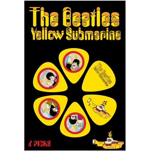 [YSP02] The Beatles Yellow Submarine Picks - Yellow - 6 Pack