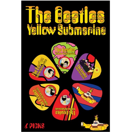 [YSP03] The Beatles Yellow Submarine Picks - Multi - 6 Pack