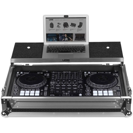 [U92055SL] UDG Ultimate Flight Case Pioneer DDJ-1000 Silver Plus (Laptop Shelf+Wheels)