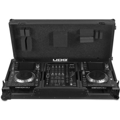 [U91046BL] UDG Ultimate Flight Case Set Denon DJ SC5000/X1800 Blk Plus (Wheels)