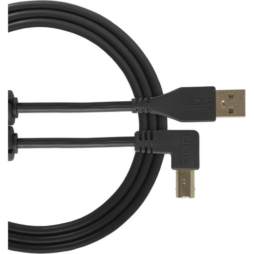 [U95006BL] UDG Ultimate Audio Cable USB 2.0 A-B Black Angled 3m
