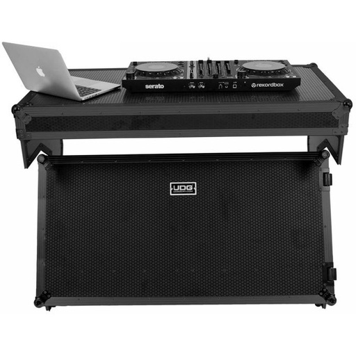[U91072BL] UDG Ultimate Flight Case Portable Z-Style DJ Table Black Plus (Wheels)