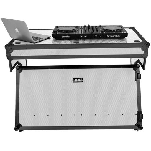 [U91072WH] UDG Ultimate Flight Case Portable Z-Style DJ Table White Plus (Wheels)