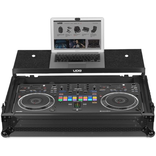 [U91096BL] UDG Ultimate Flight Case Pioneer DDJ-REV5 Black Plus (Laptop Shelf)