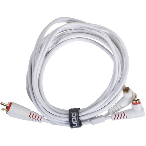 [U97005WH] UDG Ultimate Audio Cable Set RCA Straight-RCA Angled White 3m