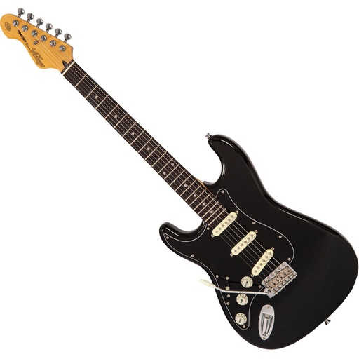 [LH-V60BLK] Vintage V60 Coaster Series Left Handed Electric Guitar - Gloss Black