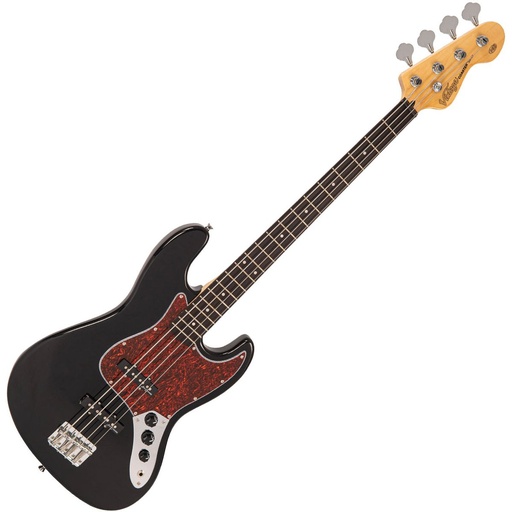 [V49BLK] Vintage V49 Coaster Series Bass Guitar - Gloss Black