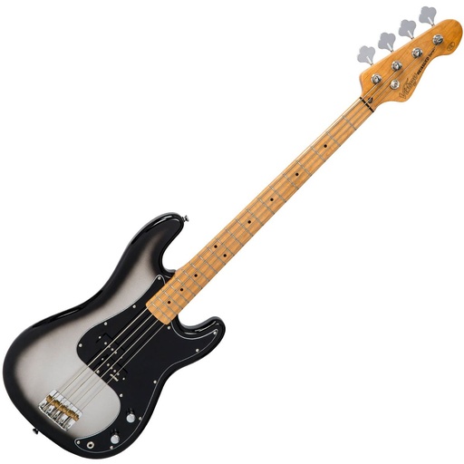 [V4SVR] Vintage V4 Bass Guitar Maple - Silver Burst