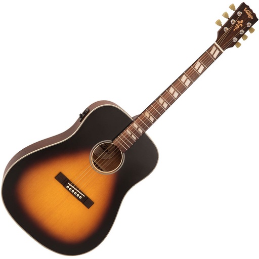 [VE140VSB] Vintage Historic Electro Dreadnought Guitar - Vintage Sunburst