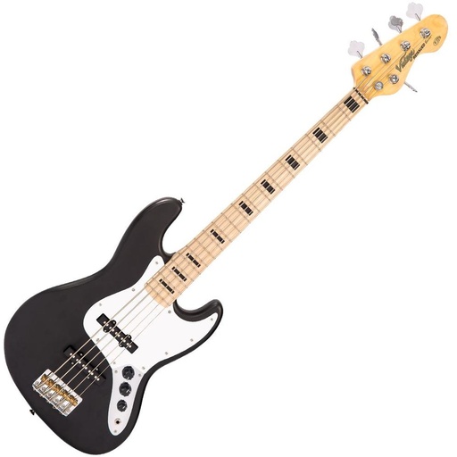 [VJ75MBK] Vintage VJ75 5 String Bass - Maple FB - Gloss Black