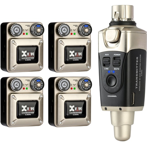 [XU45R4] Xvive U45R4 - 5.8 GHz Wireless In Ear Monitor System w/ Four Receivers
