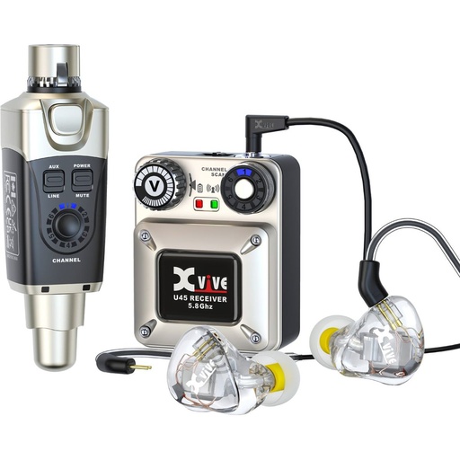 [XU45T9] Xvive U45T9 - 5.8 GHz Wireless In Ear Monitor System Plus In Ear Montors &amp;amp; Case