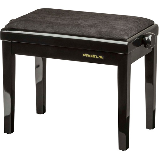 [PB90VBBBK] Proel Stage Piano Bench Bright Black Frame Padded Seat w/ Bk Velvet Covering