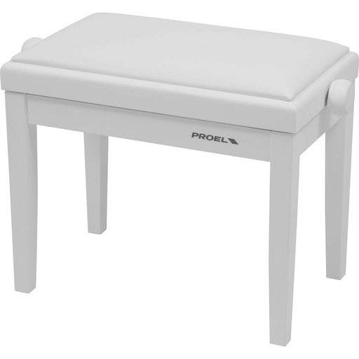 [PB90SSWWH] Proel Stage Piano Bench Matt White Frame Padded Seat w/ Wh Imitation Leather
